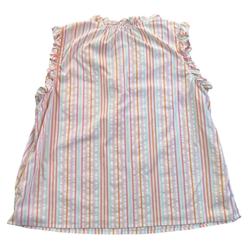 Vineyard Vines Performance Harbor Ruffle Popover Top with Tassels Size XL - Picture 2 of 6